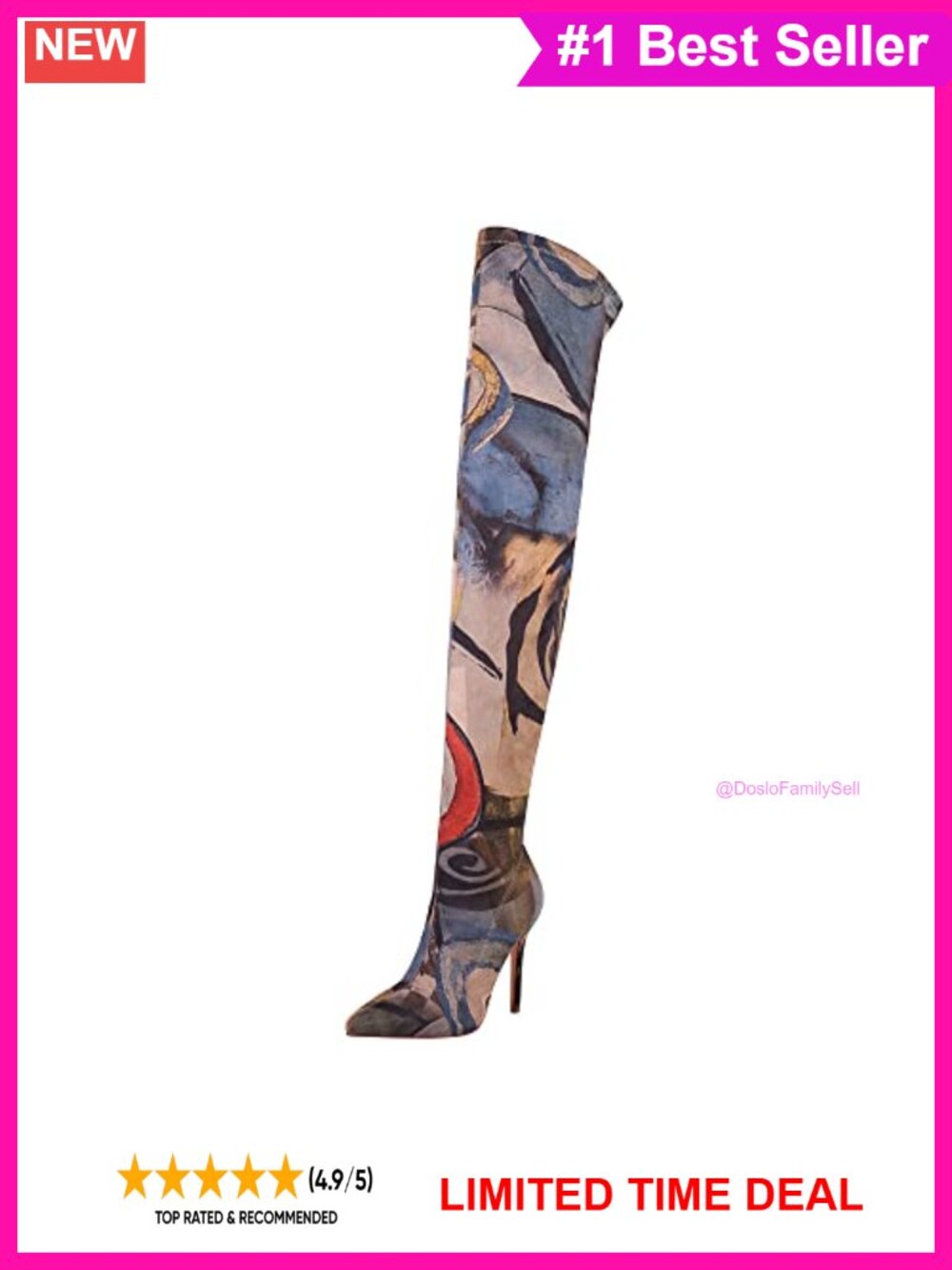 Women Thigh High Stiletto Heel Pointed Toe Over Knee Boots